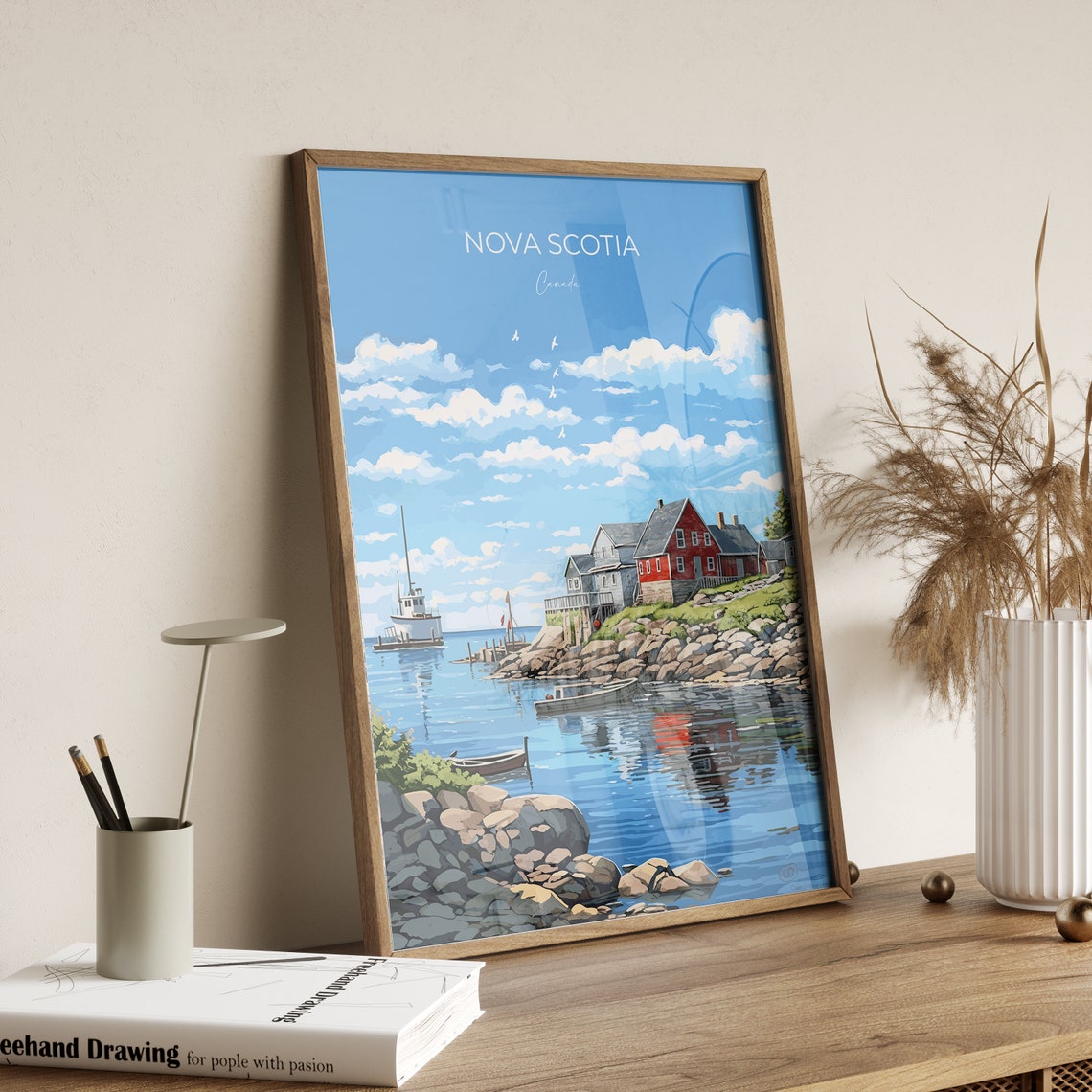 Nova Scotia Fishing Village Canada Rocky Harbour Boats Poster - Image 2