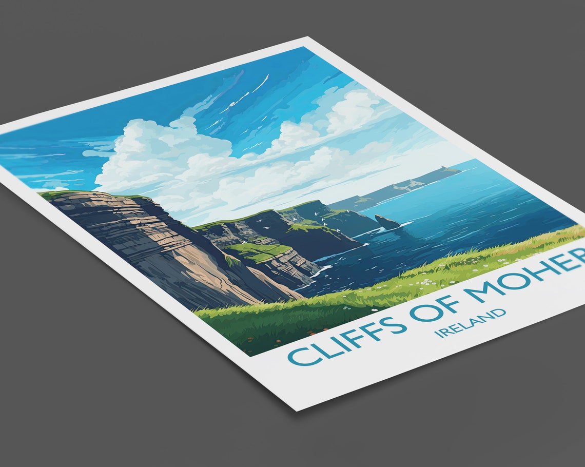 Cliffs of Moher Ireland Towering Sea Cliffs Ocean Travel Poster - Image 2