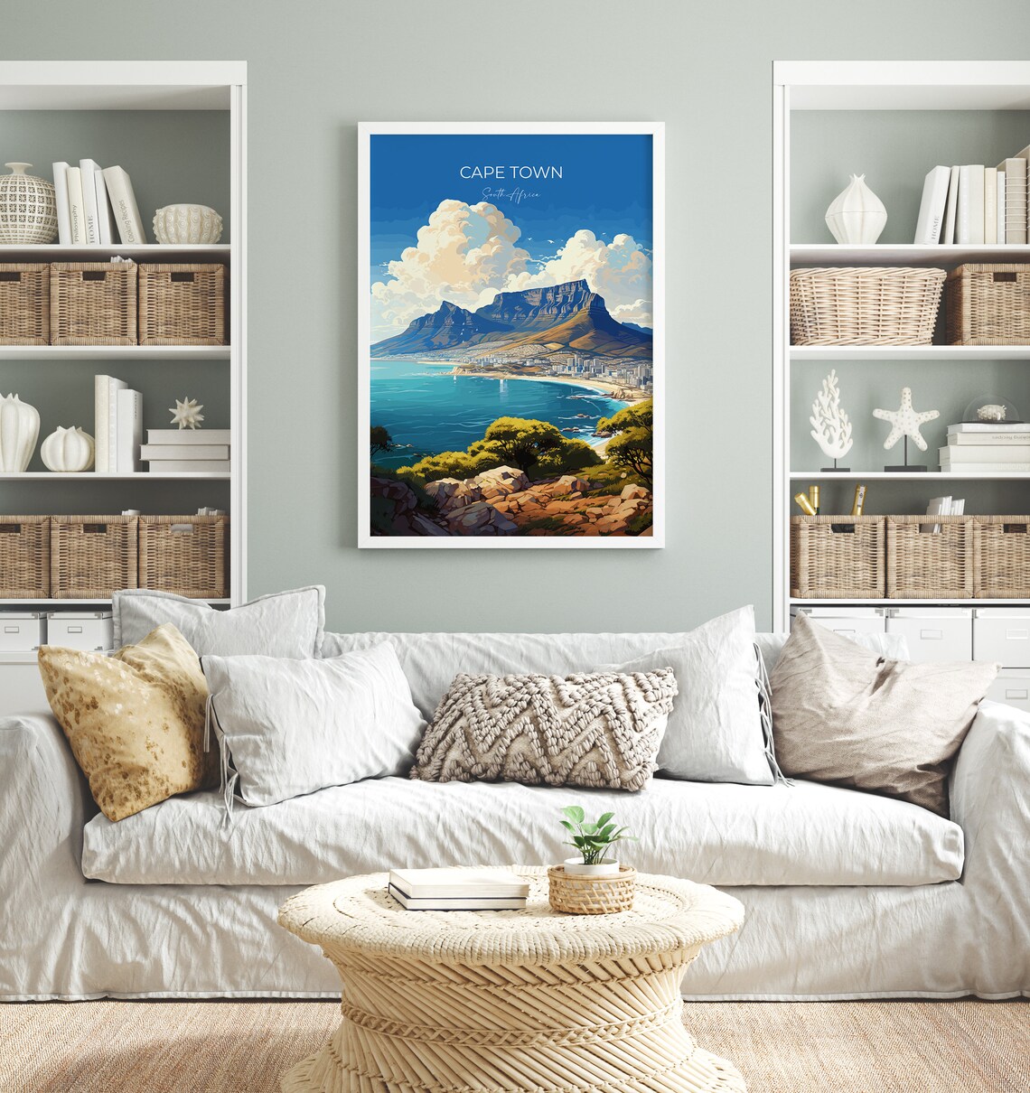Cape Town Travel Poster Travel Print Of Cape Town Cape Town Art Lovers Gift South Africa Gift Wall Art Print - Image 4