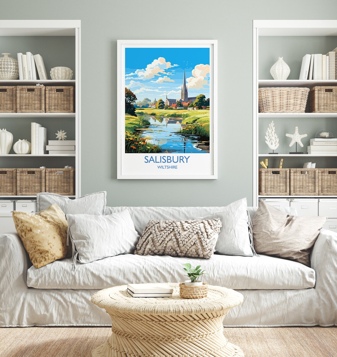 Salisbury Travel Poster, England Wiltshire Travel Poster - Image 4