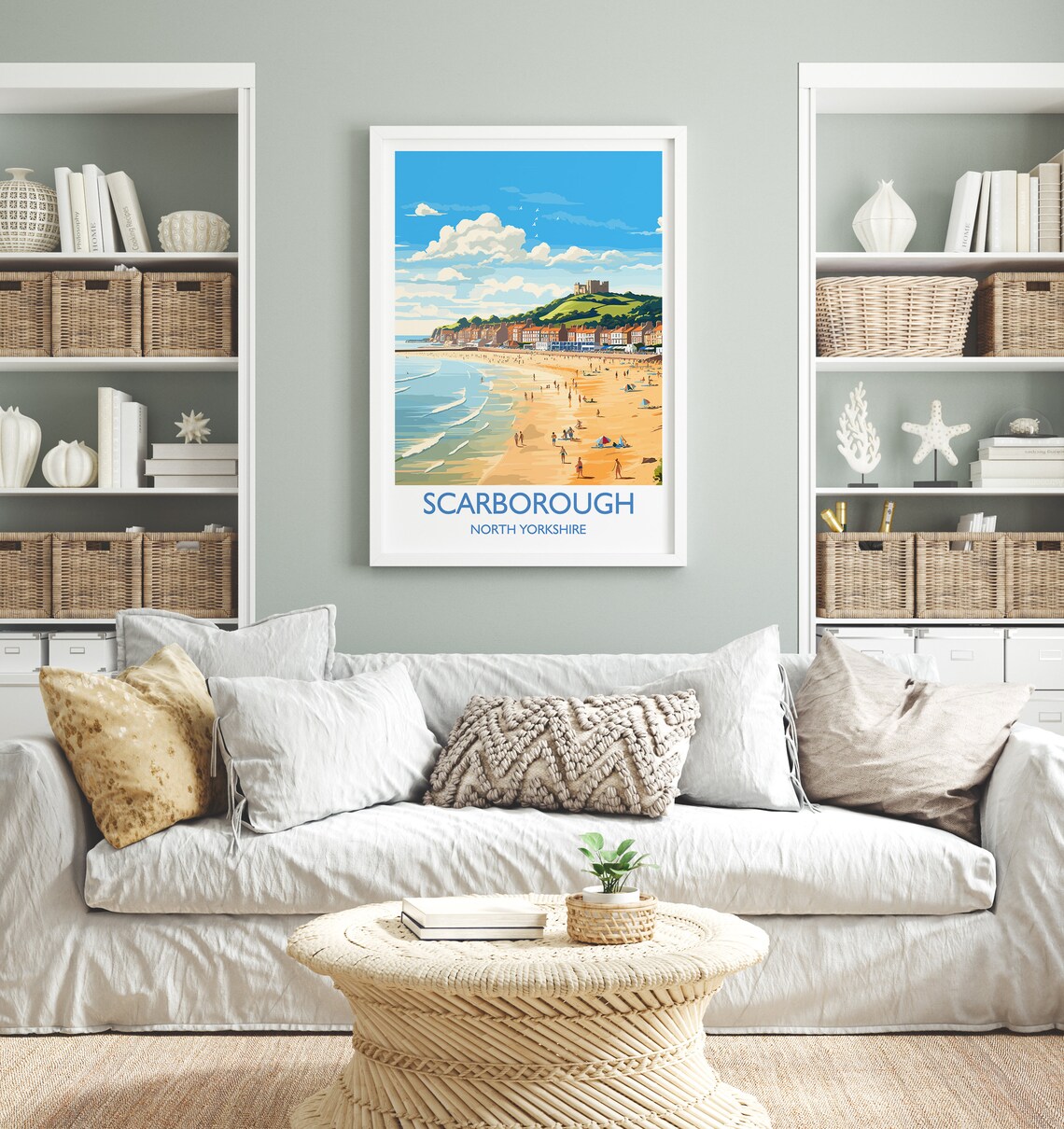 Scarborough Beach Travel Poster, North Yorkshire - Image 4