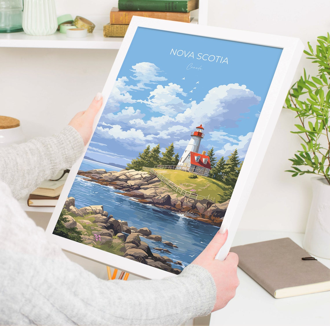 Nova Scotia Canada Lighthouse Rocky Coast Ocean Maritime Travel Poster - Image 5