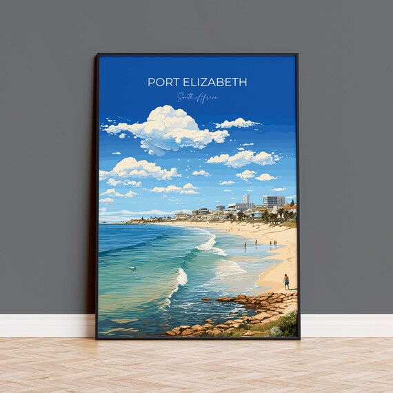 Port Elizabeth Travel Poster Travel Print Of Port Elizabeth Port Elizabeth Art Lovers Gift South Africa Gift Wall Art Print