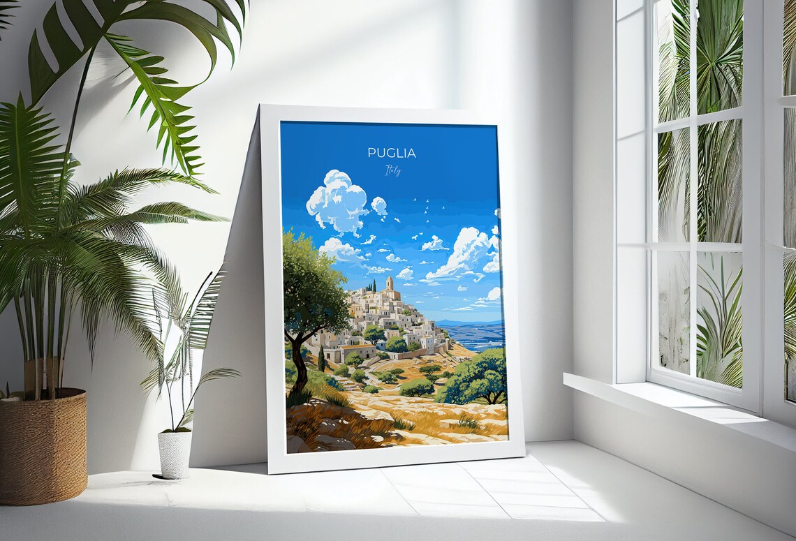 Puglia Travel Poster Wall Art Travel Print Of Puglia Puglia Art Lovers Gift Italy Italy Art Gift - Image 3