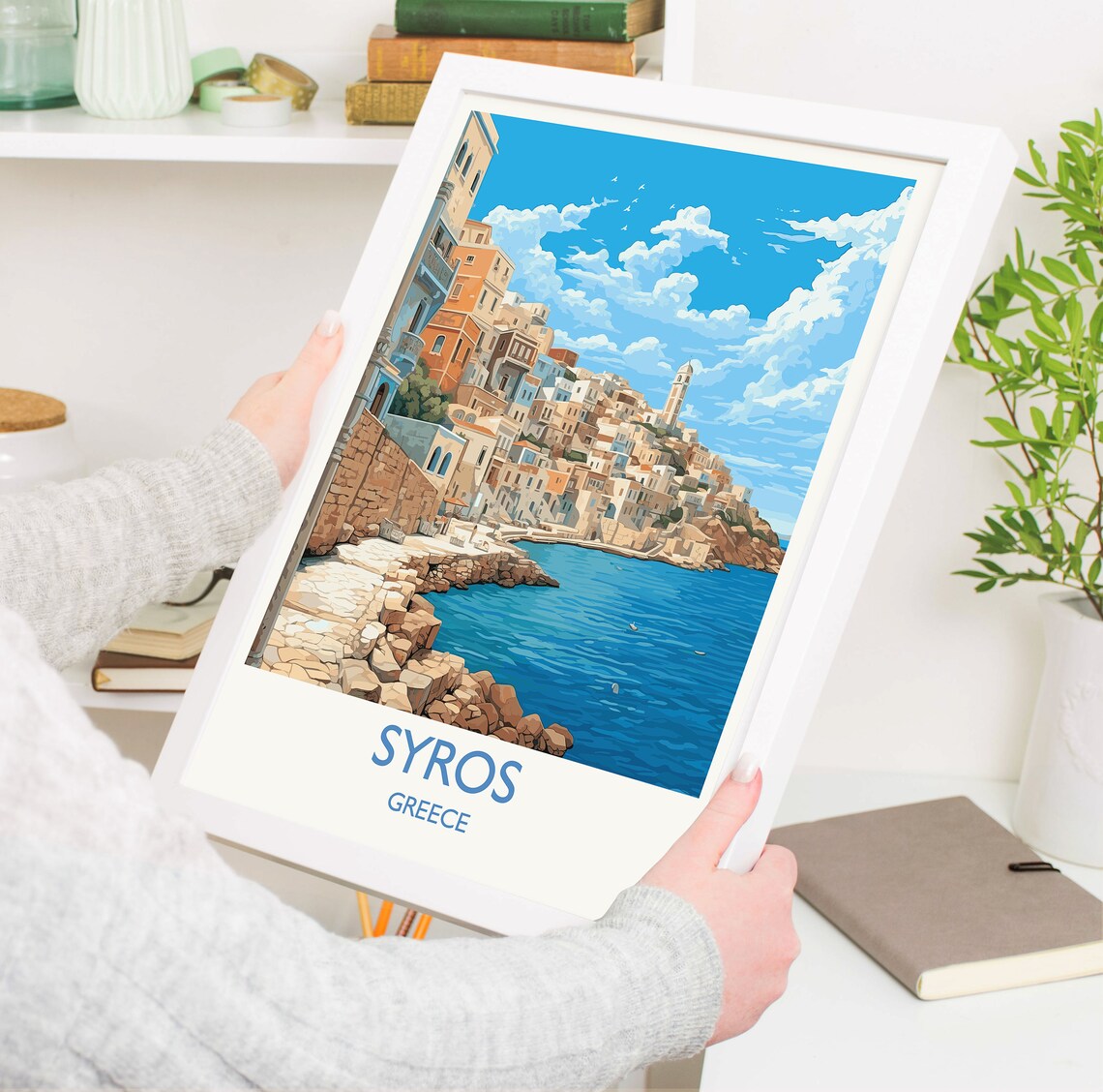 Syros Greece Travel Poster, Greek Islands Art Print - Image 5