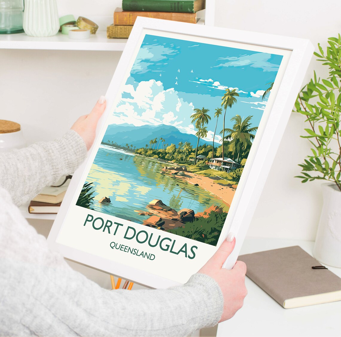 Port Douglas Queensland Palm Beach Lagoon Tropical Travel Poster - Image 5