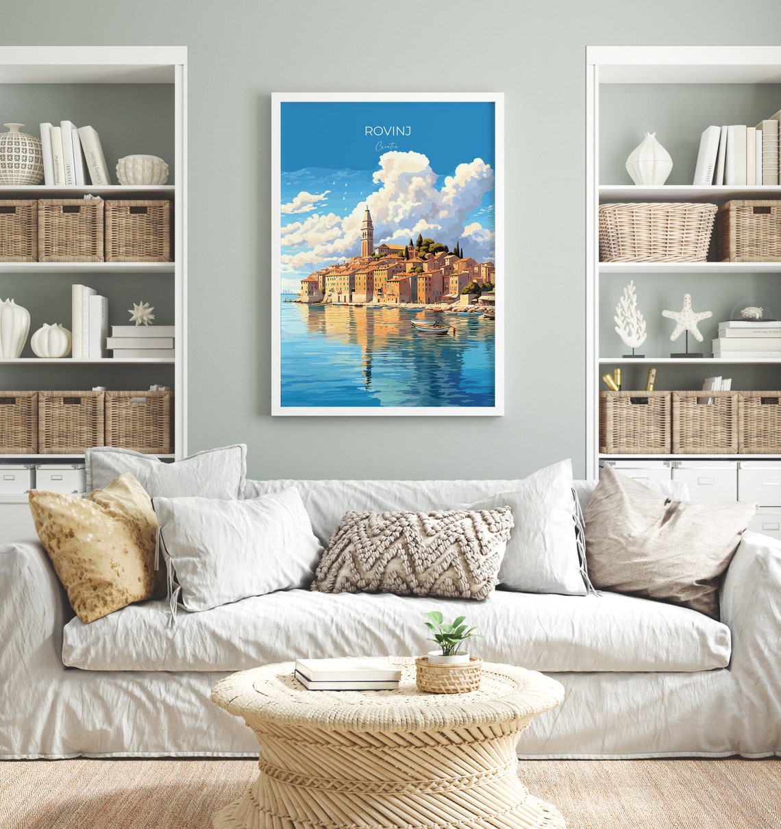 Rovinj Croatia Waterfront Old Town Bell Tower Travel Poster Wall Decor - Image 3