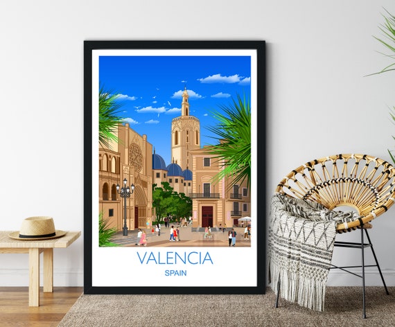 Valencia Cityscape Travel Poster