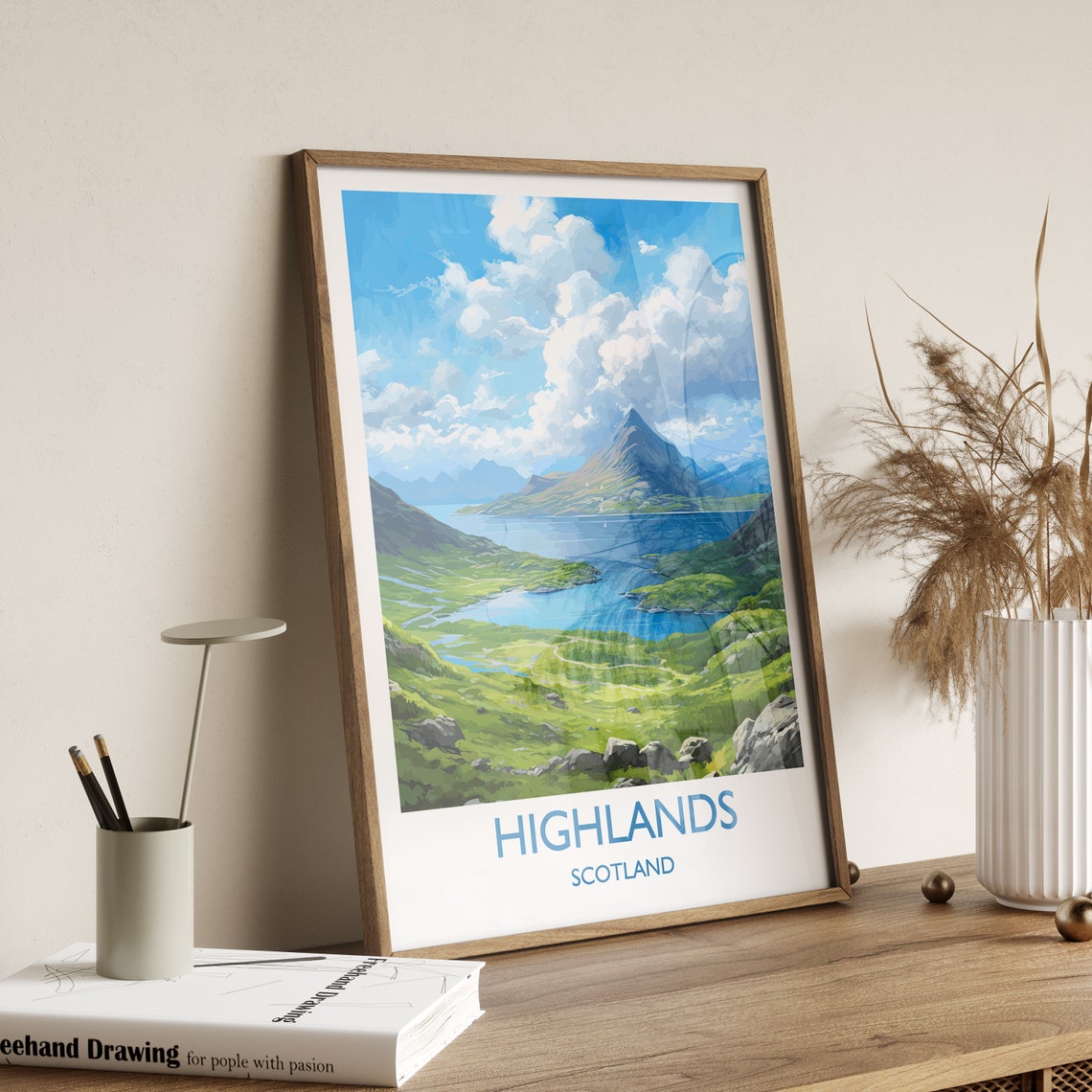 Scottish Highlands Mountain Loch Rugged Scenery Travel Poster - Image 3