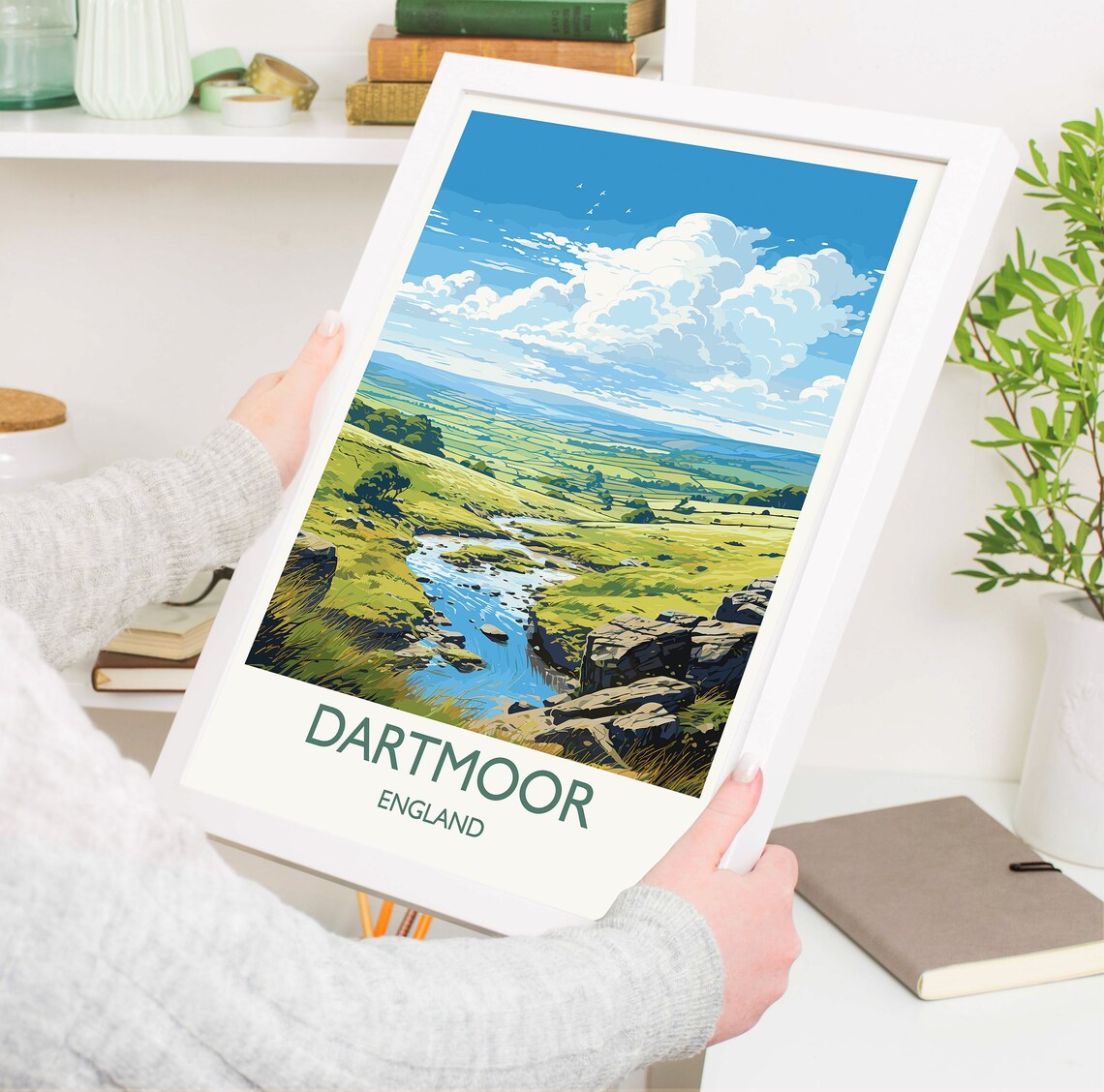 Dartmoor Travel Poster, English Countryside Art Print - Image 5