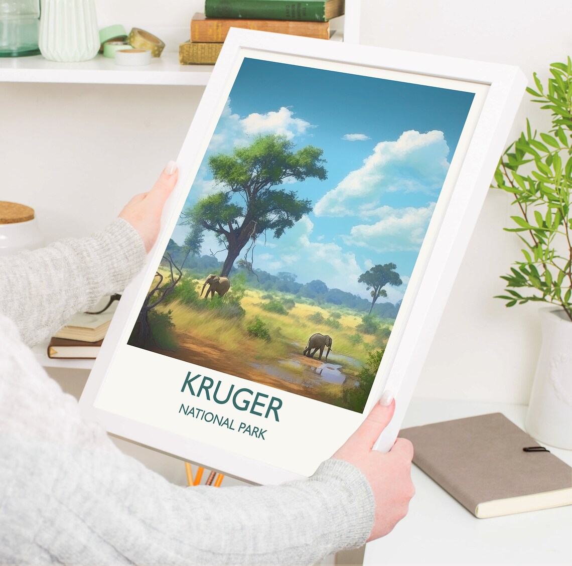 Kruger National Park Elephants African Savanna Safari Travel Poster - Image 5