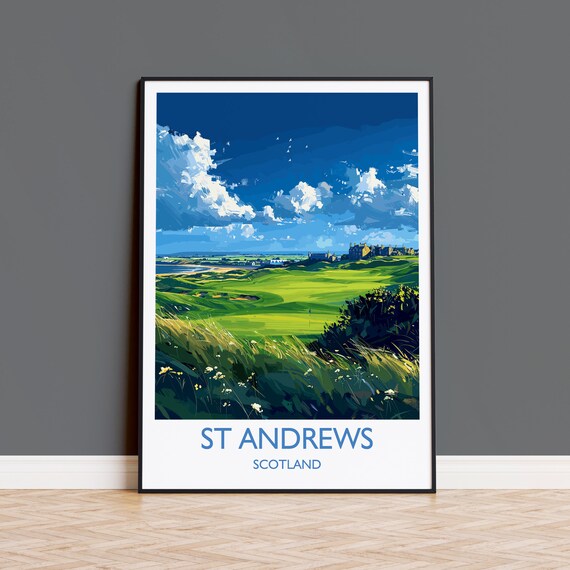 St Andrews Travel Poster Wall Art Travel Print Of St Andrews Scotland St Andrews Golf Art Lovers Gift St Andrews Gift