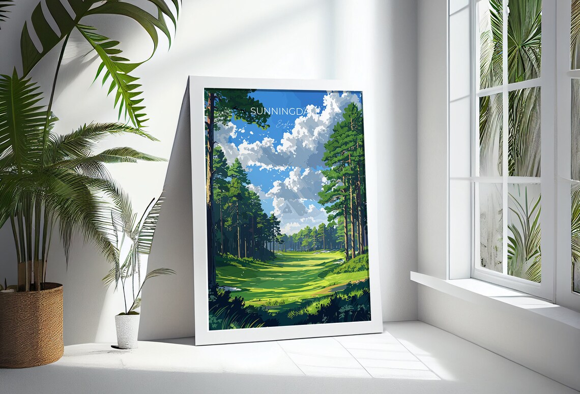 Sunningdale England Towering Pines Golf Course Scene Travel Poster - Image 3