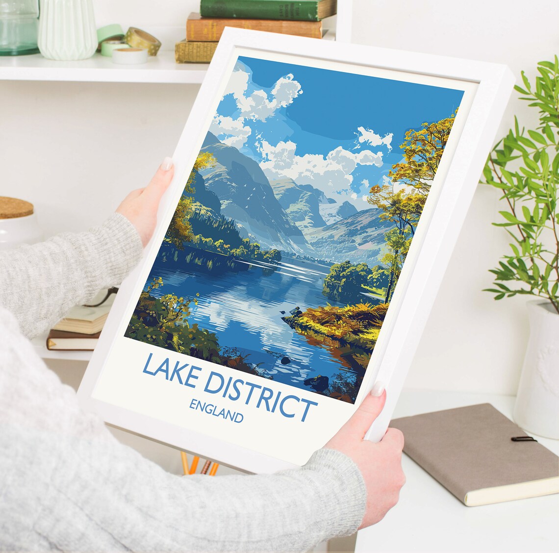 Lake District England Autumn Lakeside Mountains Travel Poster - Image 6