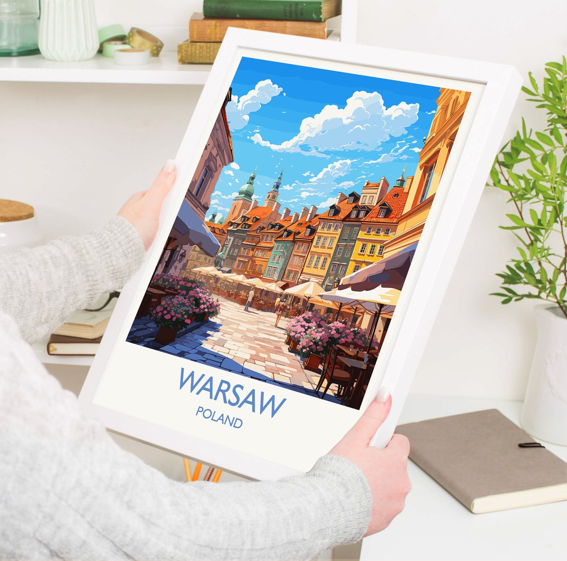 Warsaw Travel Print Travel Poster Of Warsaw Poland Poster Warsaw Art Gift Poland Art Lovers Travel Gift - Image 5