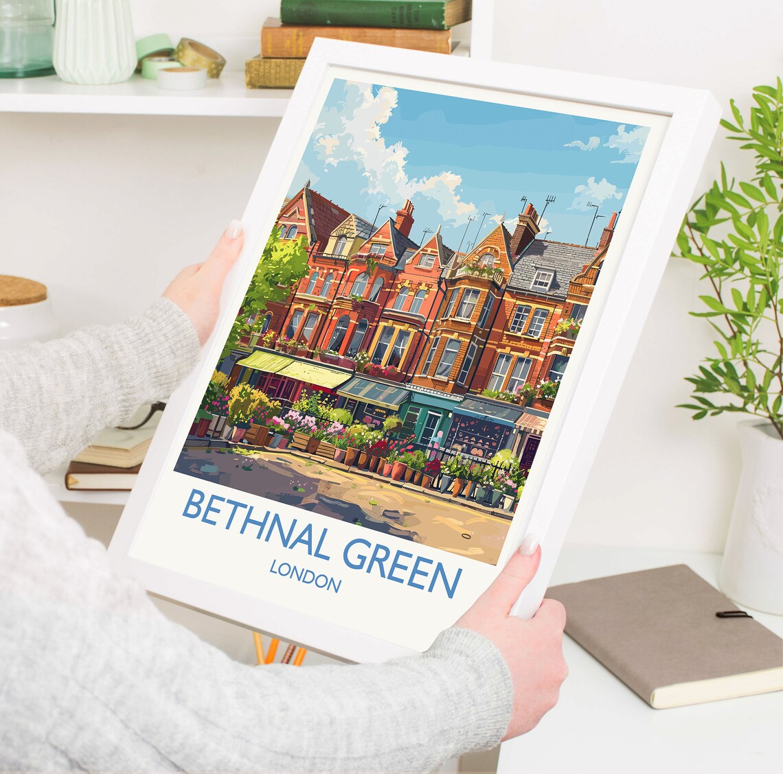 Bethnal Green London Victorian Terraces Flower Market Wall Art - Image 5