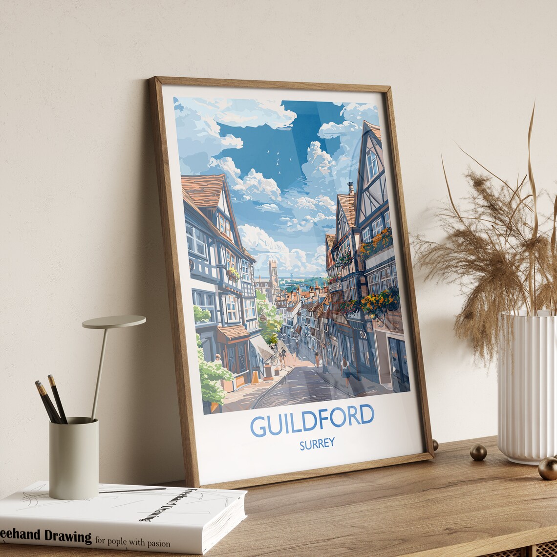 Guildford Travel Poster, Surrey Travel Art Print - Image 2