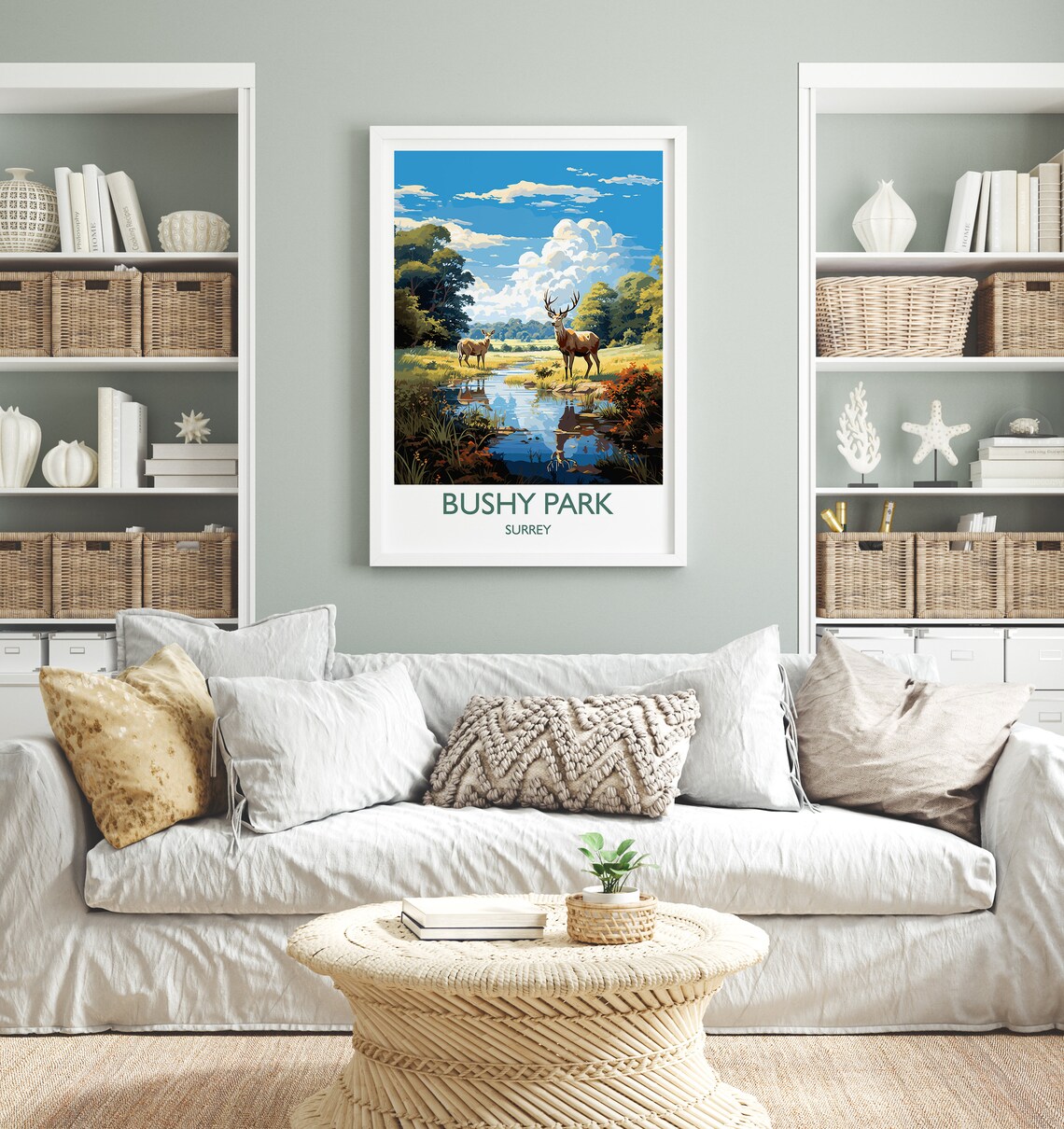 Bushy Park Travel Poster, Surrey London England - Image 4