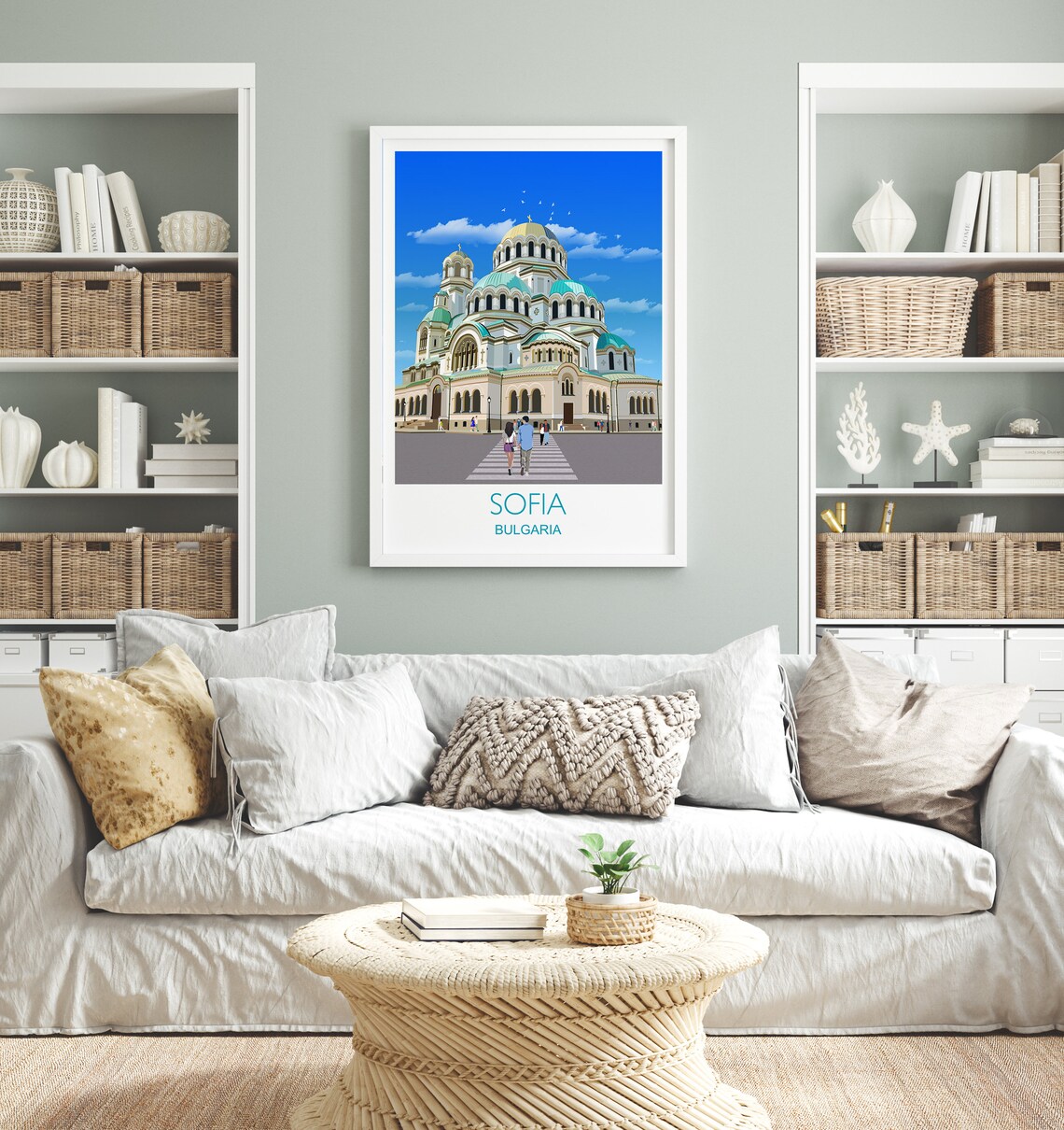 Sofia Bulgaria Cathedral Golden Domes City Scene Skyline Art Poster - Image 4