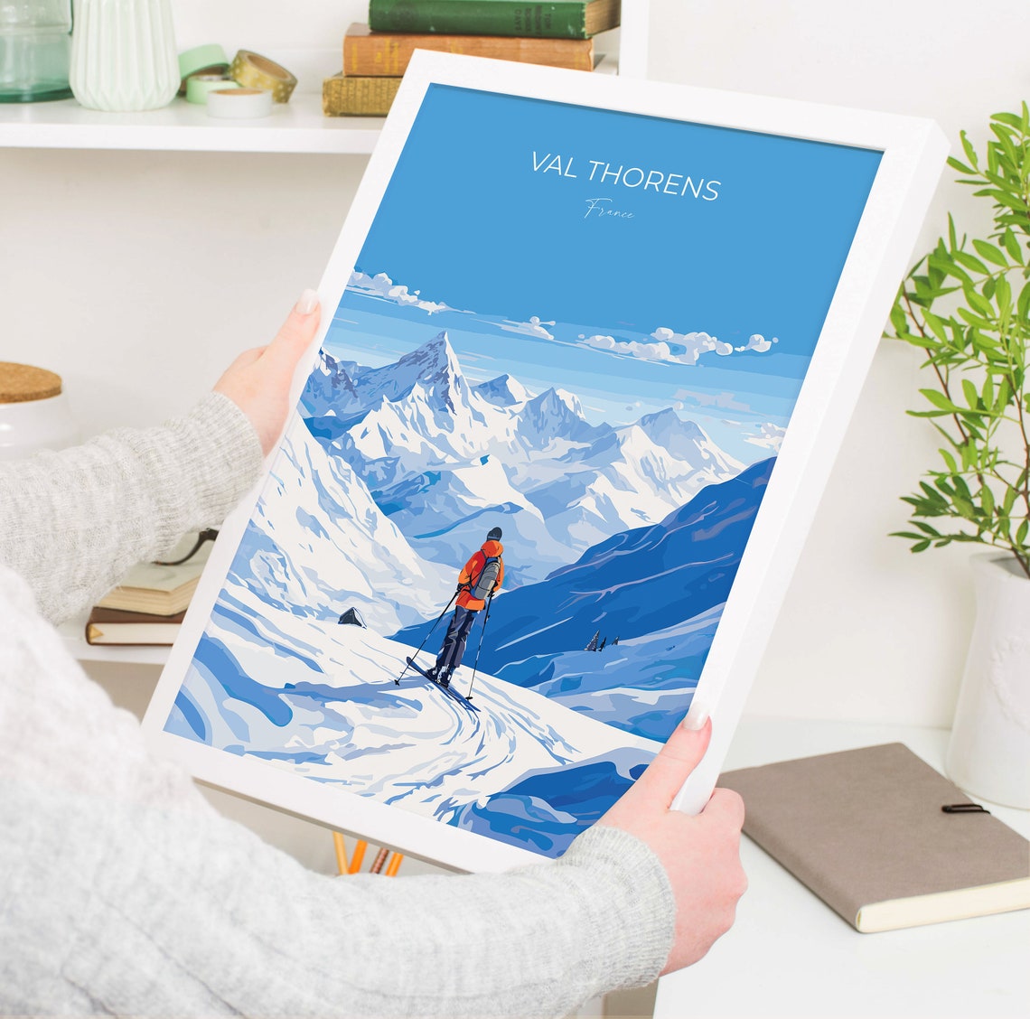 Val Thorens Wall Art Travel Poster Travel Print Of Val Thorens Ski Poster Val Thorens Art Lovers Gift France Ski Art Travel Gift - Image 4