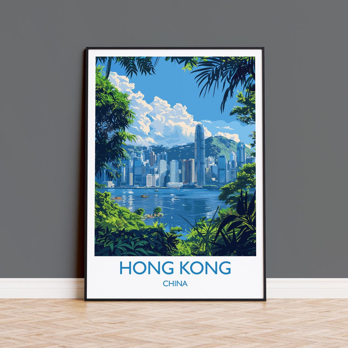 Hong Kong Travel Print Travel Poster Of Hong Kong Hong Kong Art Lovers Gift China Wall Art Gift