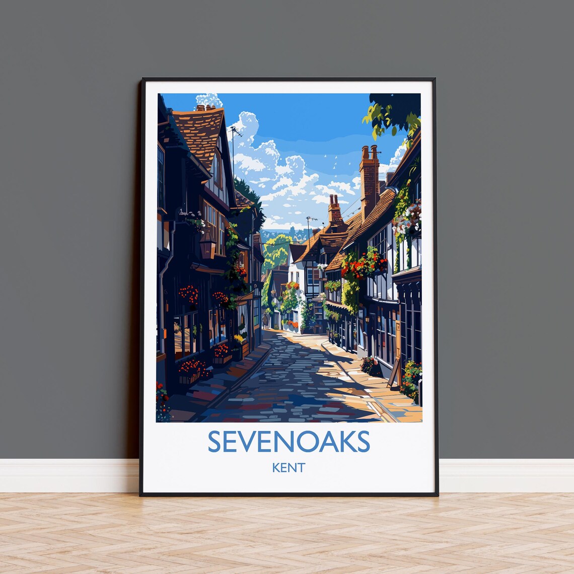 Sevenoaks Travel Poster Travel Print Of Sevenoaks Kent Countryside Art Gift England Sevenoaks Art Lovers Gift Wall Art Print