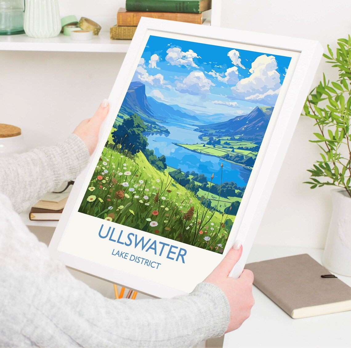 Ullswater Travel Poster, Cumbria England Art Print - Image 5