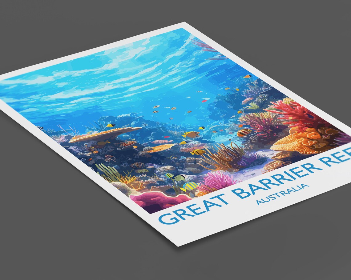 Great Barrier Reef Travel Poster, Queensland Australia - Image 2
