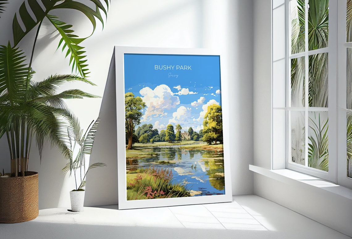 Bushy Park Travel Poster Travel Print Of Bushy Park Surrey London England London Art Lovers Gift Wall Art Print - Image 3