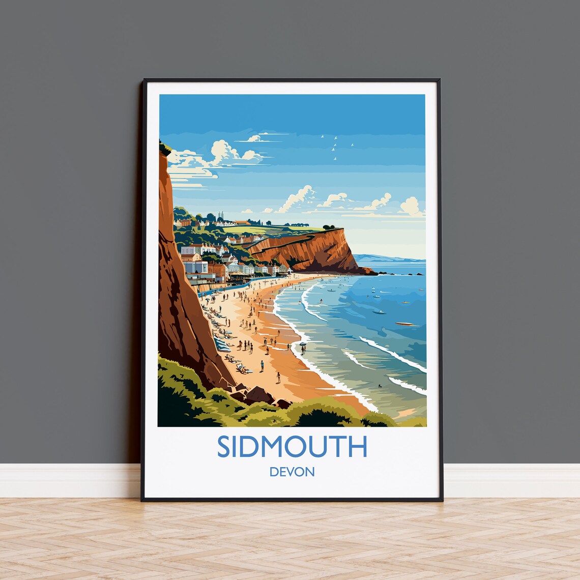 Sidmouth Travel Poster, England Devon Place Art Print