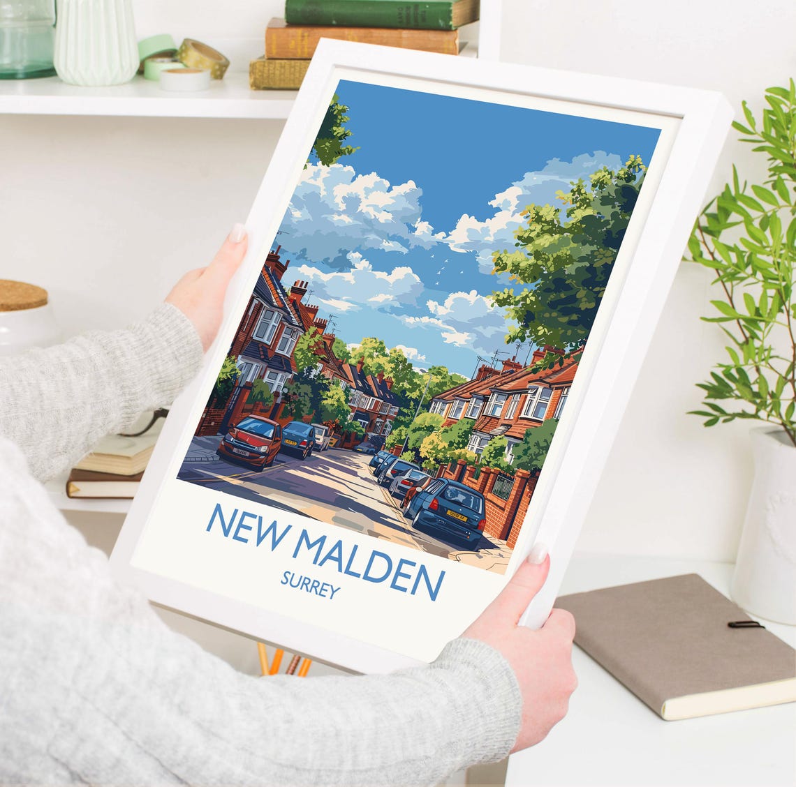 New Malden Travel Print Travel Poster Of New Malden Surrey Poster New Malden Art Gift London Art Lovers Uk Travel Gift - Image 3