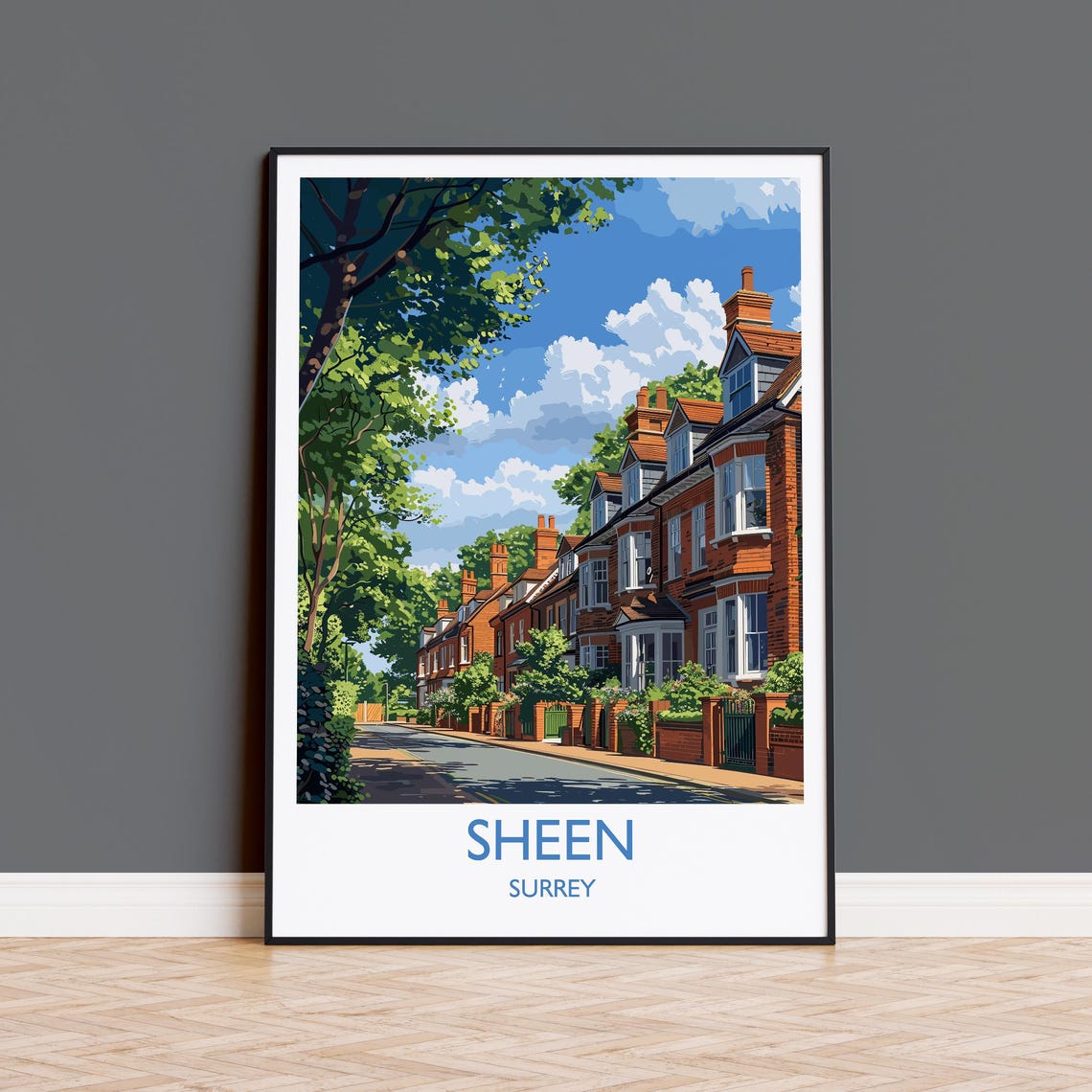 Sheen Travel Print Travel Poster Of Sheen Surrey Poster Sheen Art Gift London Art Lovers Uk Travel Gift