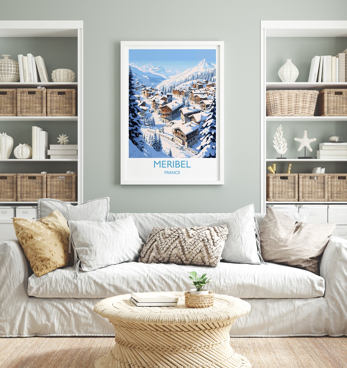Meribel Travel Poster, France Ski Art Print - Image 4