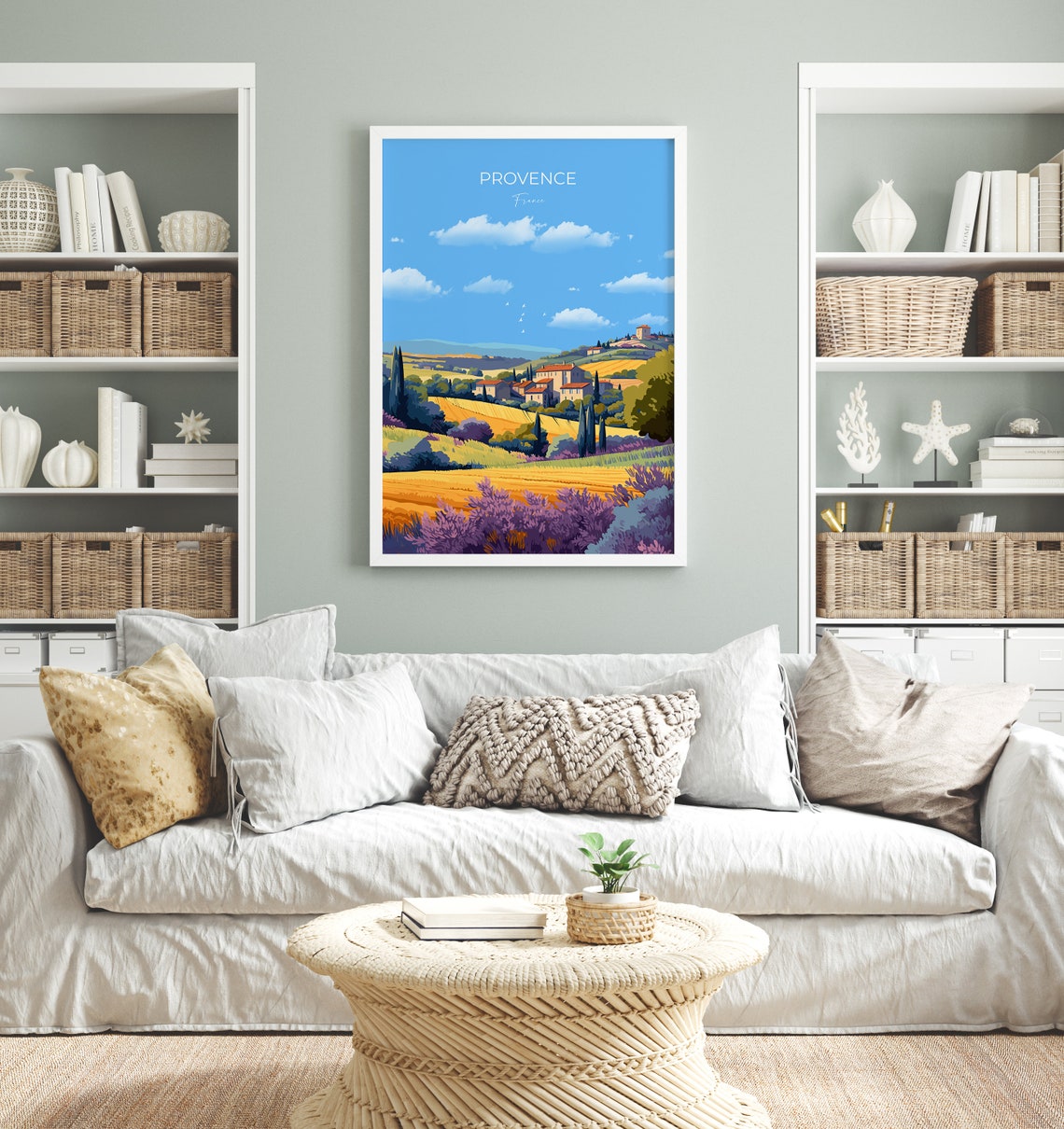 Provence France Lavender Fields Hilltop Village Travel Poster - Image 4