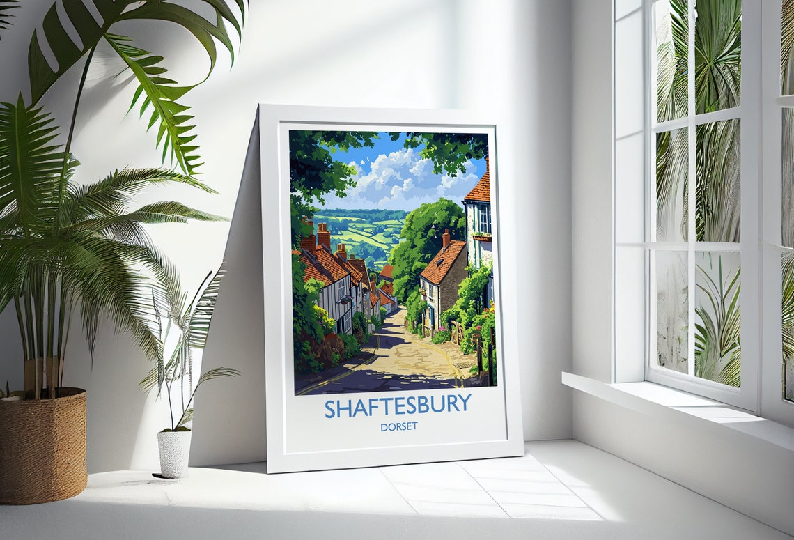 Shaftesbury Travel Poster Wall Art Travel Print Of Shaftesbury England Dorset Coast Art Lovers Gift Shaftesbury Wall Decor - Image 3