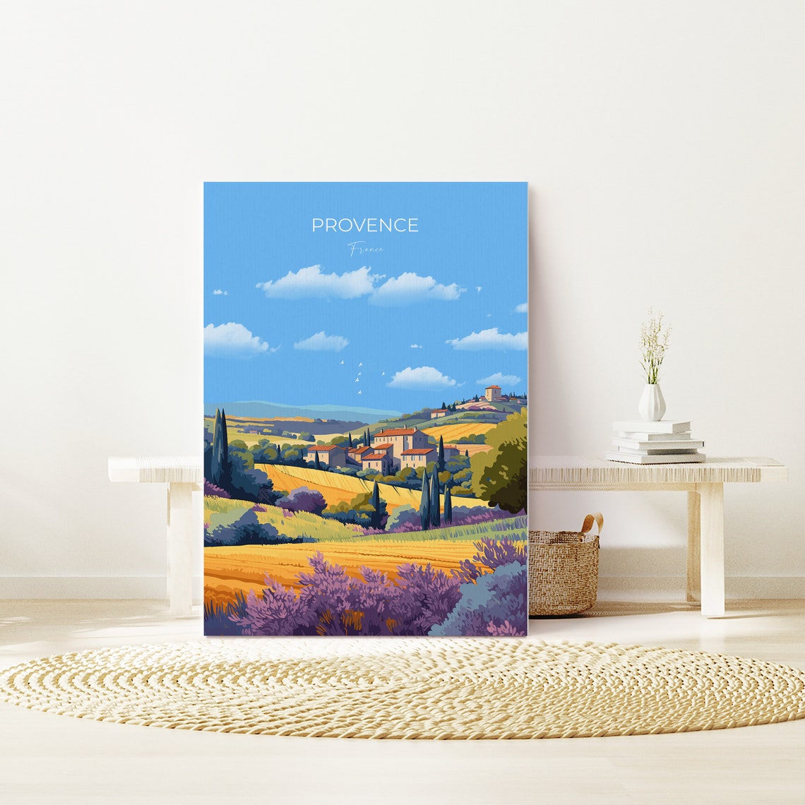 Provence France Lavender Fields Hilltop Village Travel Poster - Image 3