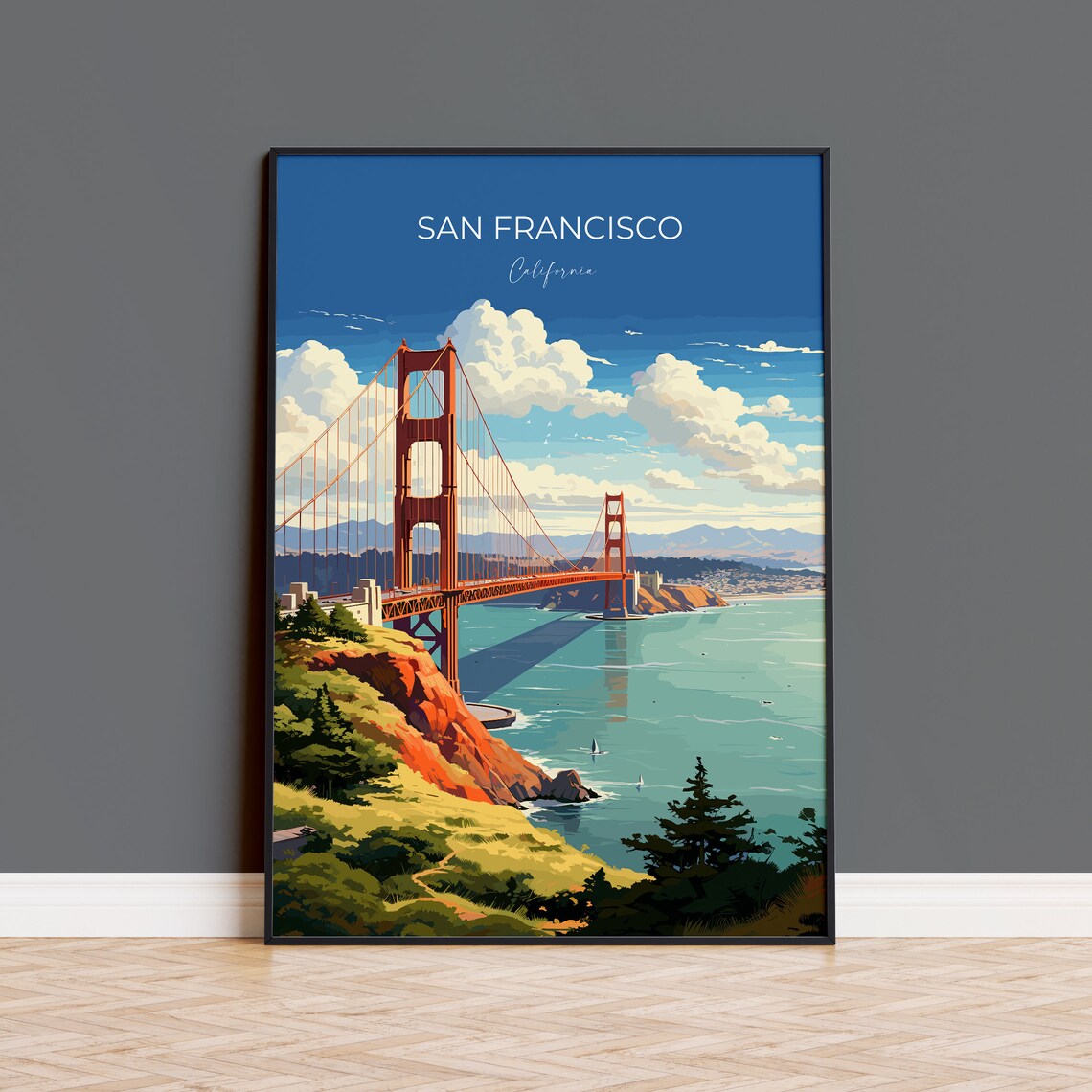 San Francisco Travel Poster, California Cityscape