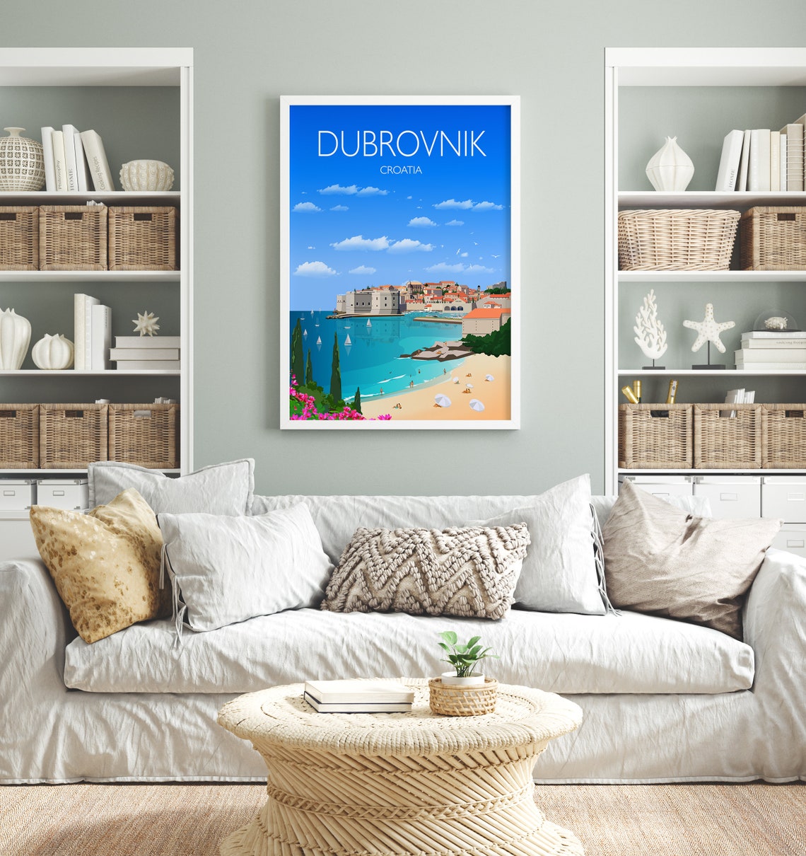 Dubrovnik Travel Poster Wall Art Travel Print Of Dubrovnik Dubrovnik Art Lovers Gift Travel Wall Art Croatia Travel Poster - Image 2