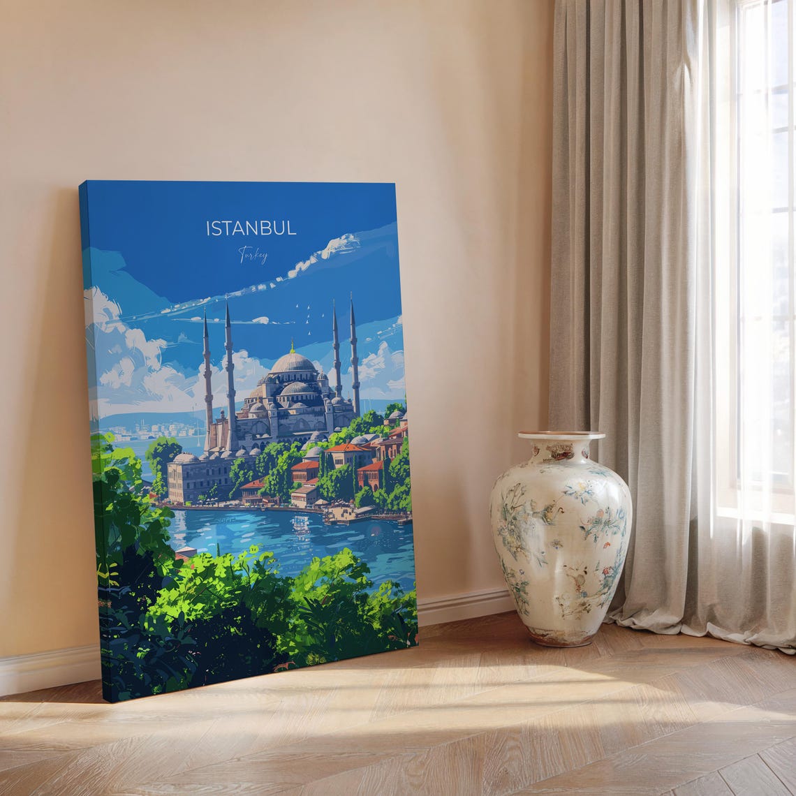 Istanbul Turkey Grand Mosque Above the Sparkling Bosphorus Poster - Image 2