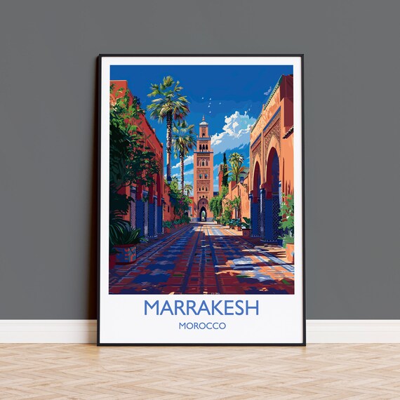 Marrakesh Travel Print Wall Art Travel Poster Of Marrakesh Marrakesh Art Lovers Gift Morocco Wall Art