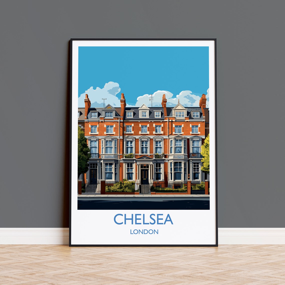 Chelsea Travel Poster Wall Art Travel Print Of Chelsea London Poster Chelsea Gift Chelsea Art London Art Uk Travel Gift