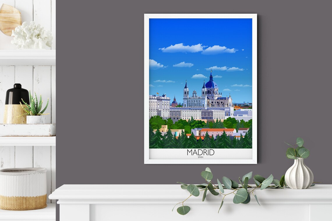 Madrid Travel Poster, Spain Cityscape Art Print - Image 3
