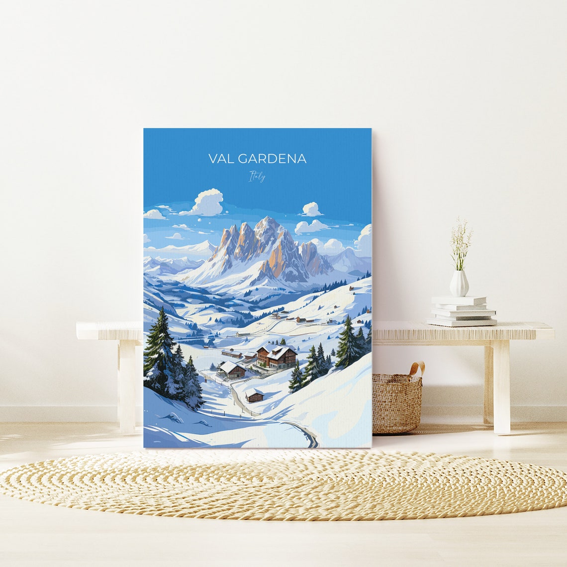 Val Gardena Wall Art Travel Print Travel Poster Of Val Gardena Ski Poster Art Gift Italy Dolomites Ski Art Travel Lovers Gift - Image 3