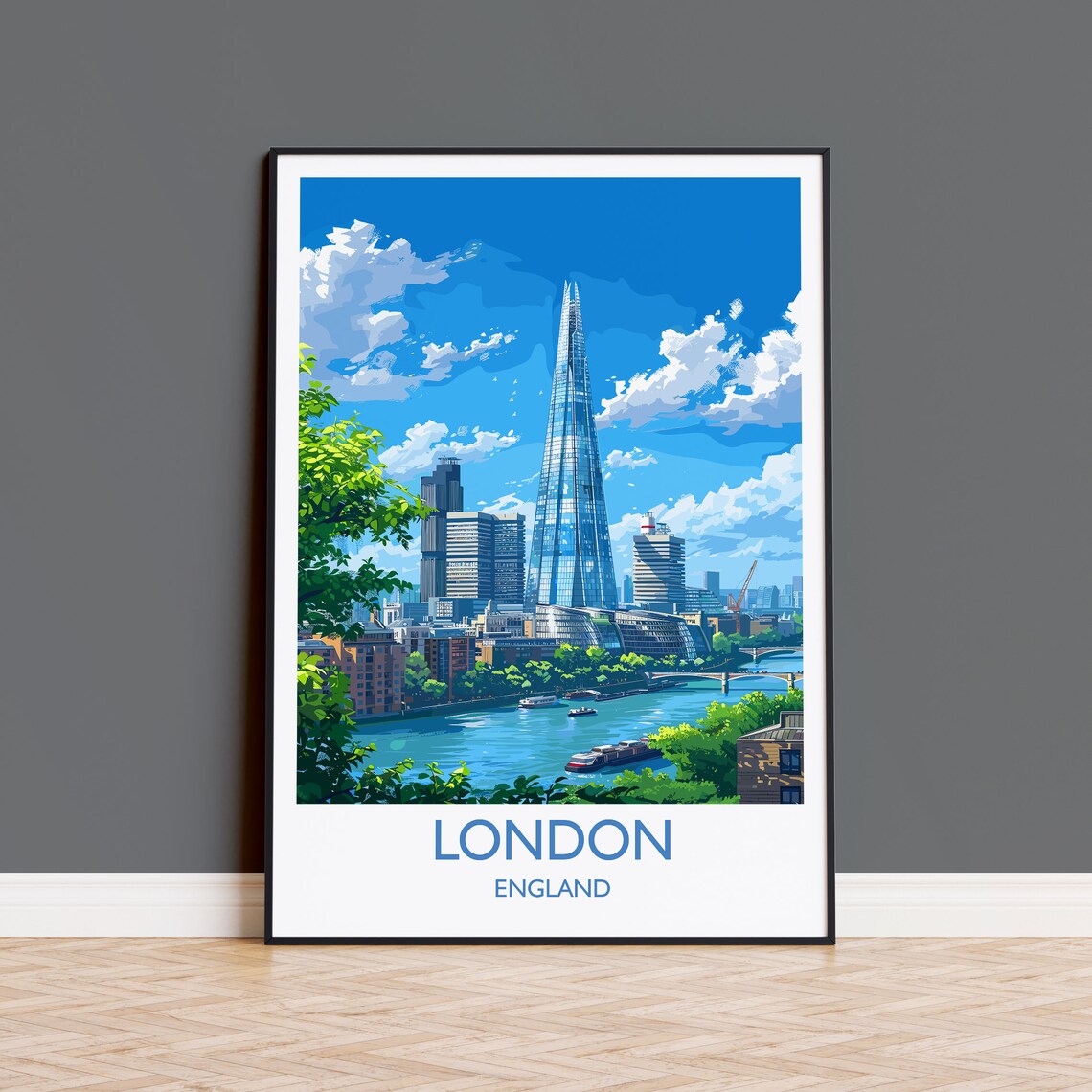 London Travel Poster, The Shard Art Print