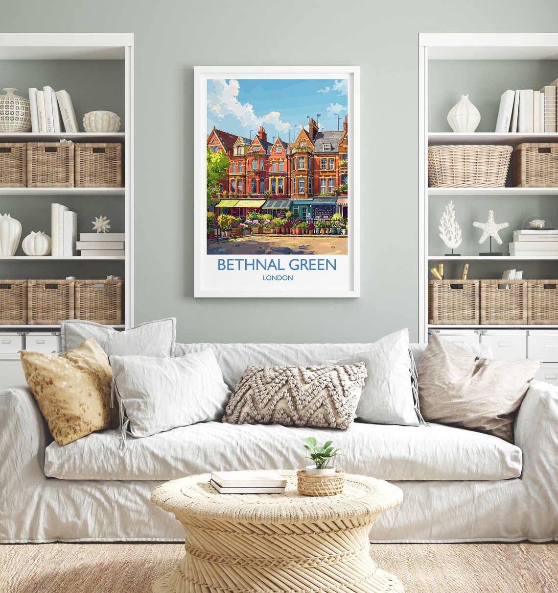 Bethnal Green London Victorian Terraces Flower Market Wall Art - Image 4