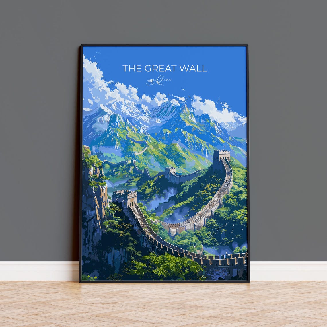 Great Wall Of China Travel Poster Travel Print Of Great Wall Of China The Great Wall Art Lovers Gift China Wall Art Gift