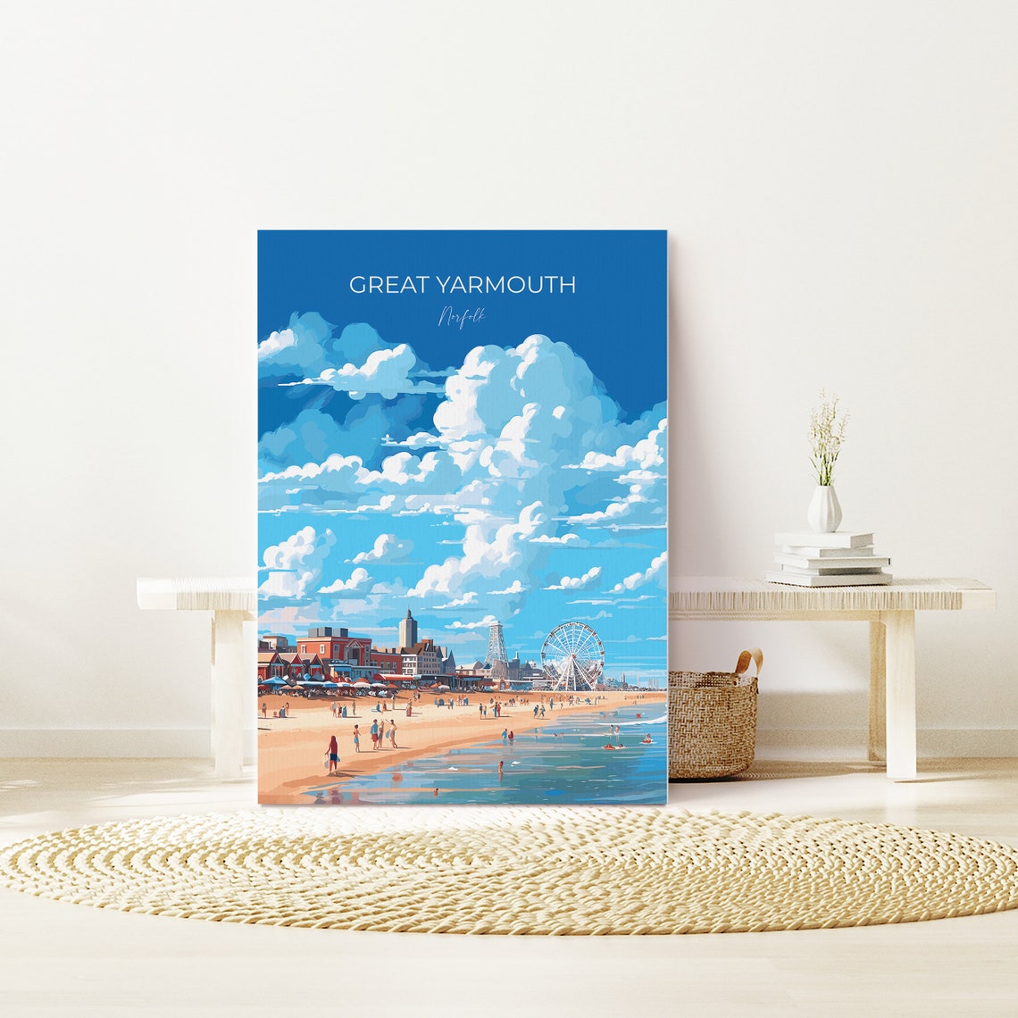 Great Yarmouth Travel Print Travel Poster Of Great Yarmouth Norfolk Gift England Norfolk Art Great Yarmouth Gift Wall Art Print - Image 3