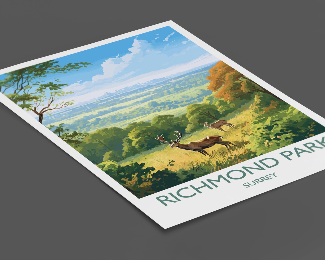 Richmond Park Surrey London Travel Poster - Image 2