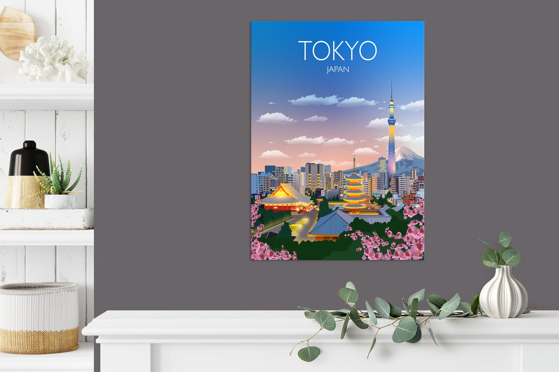 Tokyo Travel Poster, Japan Cityscape Art Print - Image 3
