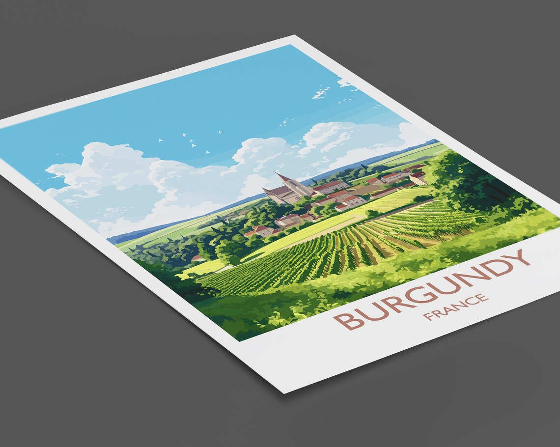 Burgundy Travel Poster, France Wine Region Art - Image 2
